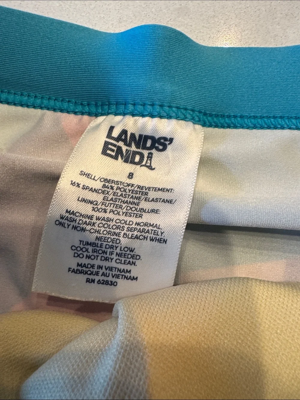 Lands' End Girls' Colorblock Rash Guard Bikini Set in Aqua, Pink, Purple